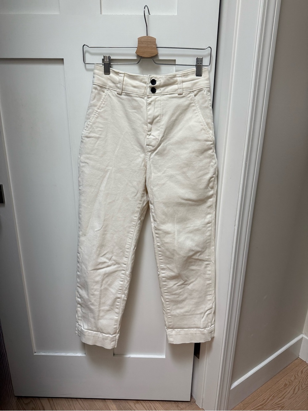 Everlane Organic Twill Straight Leg Pant - Bone size 2